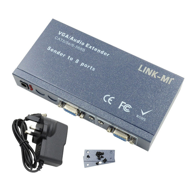 100m 200m 300m 1/8 VGA Splitter 1X8 Extender من 1 إلى 8 Video Audio Extender