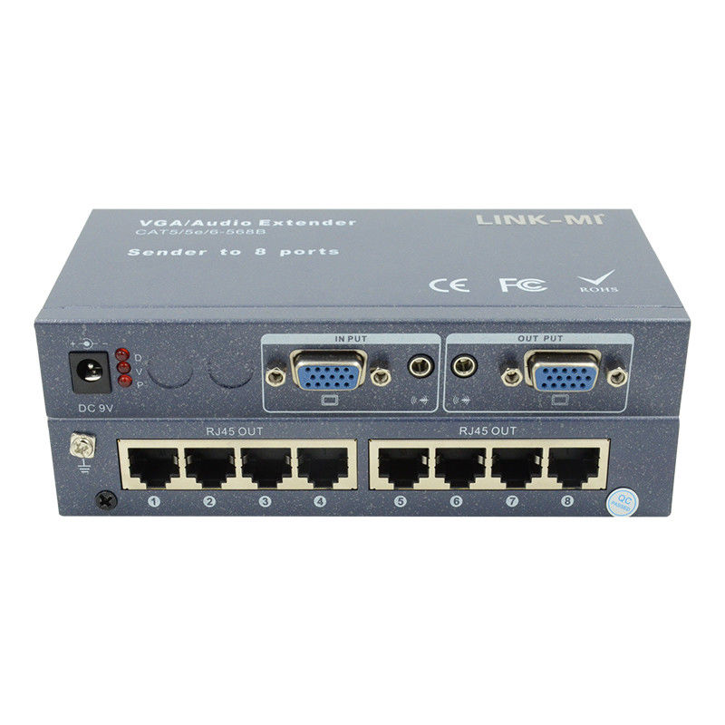 100m 200m 300m 1/8 VGA Splitter 1X8 Extender من 1 إلى 8 Video Audio Extender