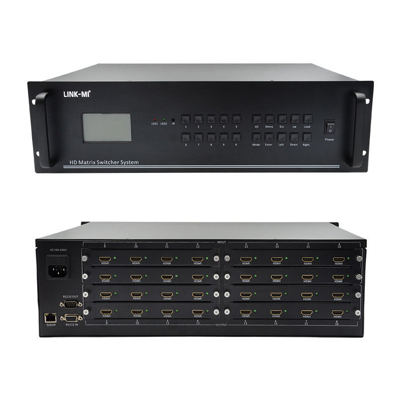 16 في 16 الخروج HDMI مصفوفة التبديل 4K 16X16 مصفوفة الفيديو دعم مدخل إشارة VGA DVI SDI