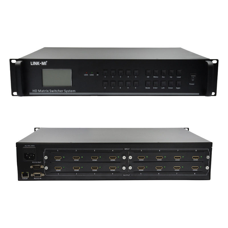 4K الفيديو الصوت المصفوفة 8X8 HDMI المصفوفة نظام التبديل RS232 TCP/IP التحكم عن بعد