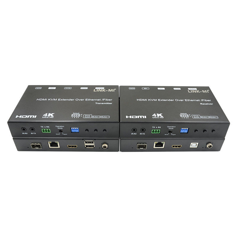 HDMI USB AV عبر IP KVM Extender عبر دعم الألياف POE RS232 Unicast Multicast