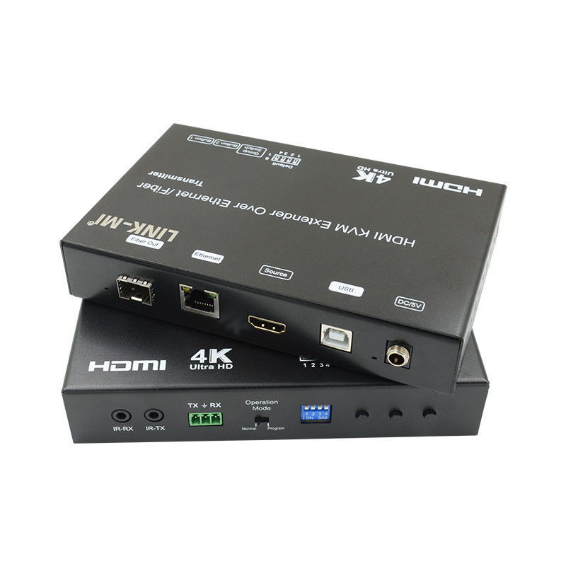 HDMI USB AV عبر IP KVM Extender عبر دعم الألياف POE RS232 Unicast Multicast