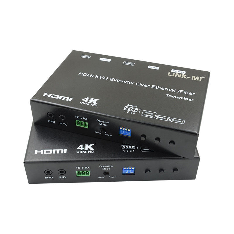 HDMI USB AV عبر IP KVM Extender عبر دعم الألياف POE RS232 Unicast Multicast
