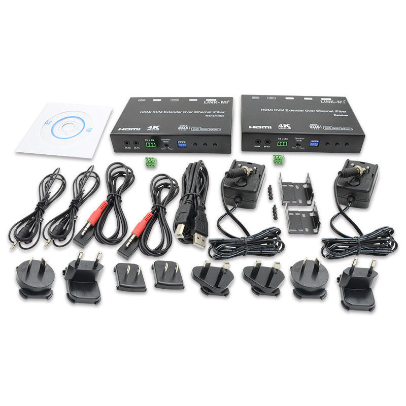 HDMI USB AV عبر IP KVM Extender عبر دعم الألياف POE RS232 Unicast Multicast