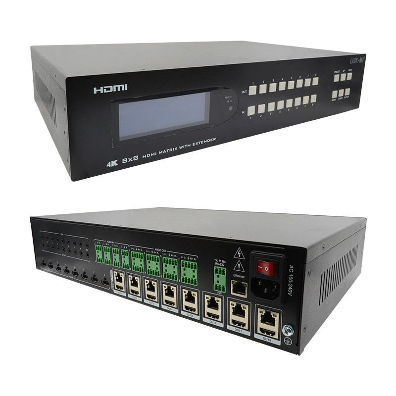 8X8 HDMI مدّع المصفوفة حتى 70m 8 HDMI Loop Out 4K60Hz HDMI Video Switch
