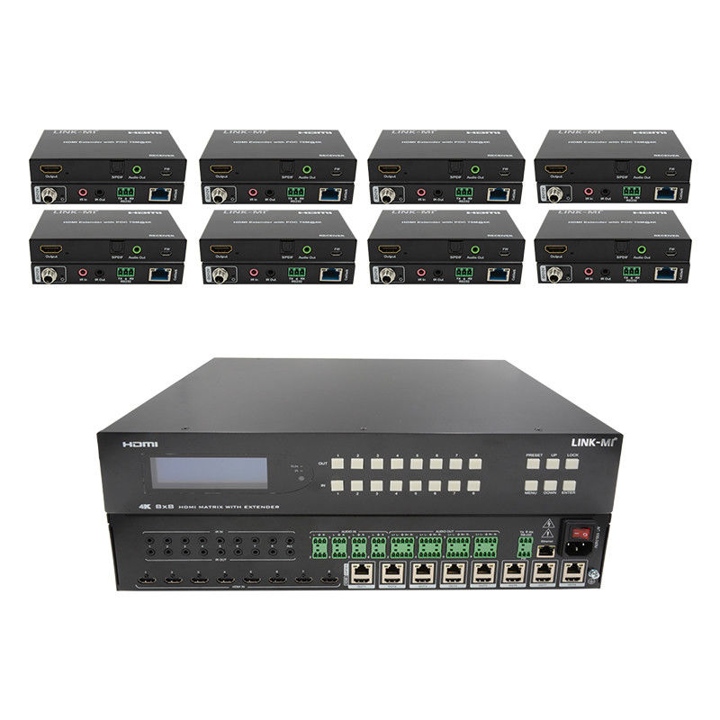 8X8 HDMI مدّع المصفوفة حتى 70m 8 HDMI Loop Out 4K60Hz HDMI Video Switch