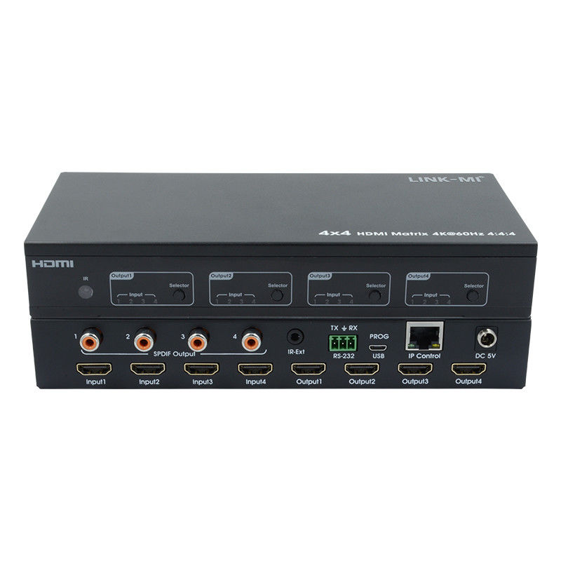HDMI 4X4 4k المصفوفة المفتاح 4K60Hz مع SPDIF الصوت AV المصفوفة لأربعة شاشات Ultra HD