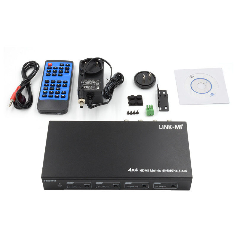 HDMI 4X4 4k المصفوفة المفتاح 4K60Hz مع SPDIF الصوت AV المصفوفة لأربعة شاشات Ultra HD