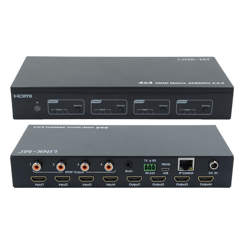 HDMI 4X4 4k المصفوفة المفتاح 4K60Hz مع SPDIF الصوت AV المصفوفة لأربعة شاشات Ultra HD