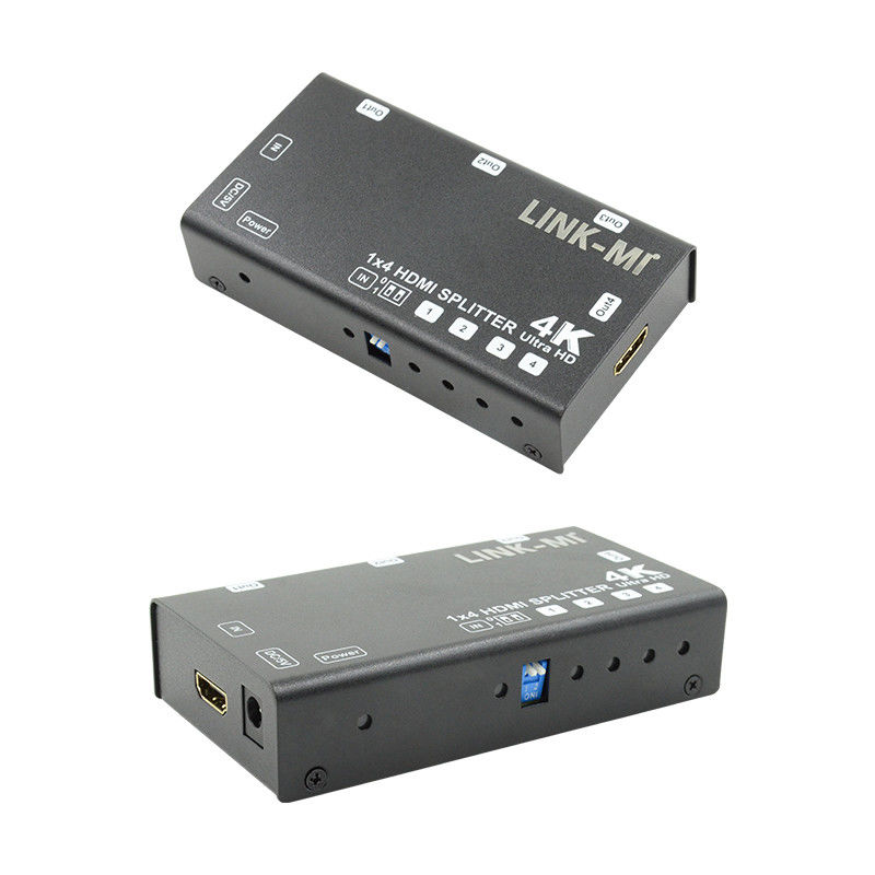 1X4 شريط الفيديو HDMI 4k 60Hz شريط الفيديو AV دعم 3D EDID لأربعة أجهزة تلفزيون Ultra HD