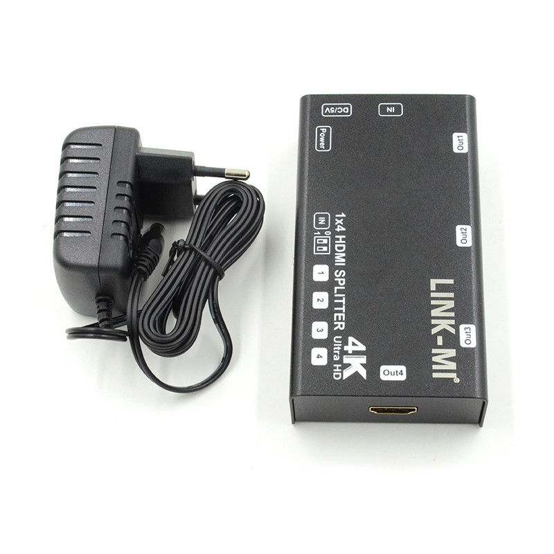 1X4 شريط الفيديو HDMI 4k 60Hz شريط الفيديو AV دعم 3D EDID لأربعة أجهزة تلفزيون Ultra HD