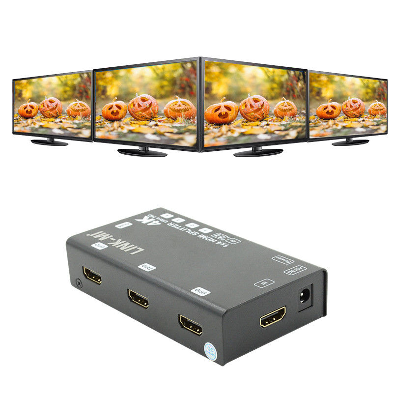 1X4 شريط الفيديو HDMI 4k 60Hz شريط الفيديو AV دعم 3D EDID لأربعة أجهزة تلفزيون Ultra HD