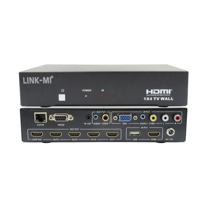 LM-TV04L HDMI 1x4 TV WALL دعم CVBS/VGA/HDMI/USB مصادر مدخلات تشغيل