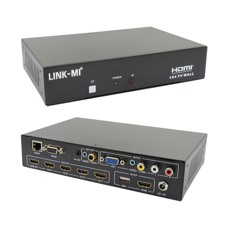 LM-TV04L HDMI 1x4 TV WALL دعم CVBS/VGA/HDMI/USB مصادر مدخلات تشغيل