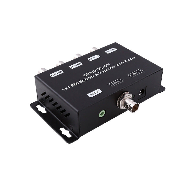 HD/SD-SDI 1 إلى 4 مكبر التوزيع المكرر مع الصوت 75 أوم عائق الخروج