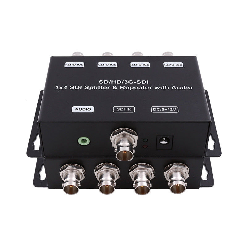 HD/SD-SDI 1 إلى 4 مكبر التوزيع المكرر مع الصوت 75 أوم عائق الخروج