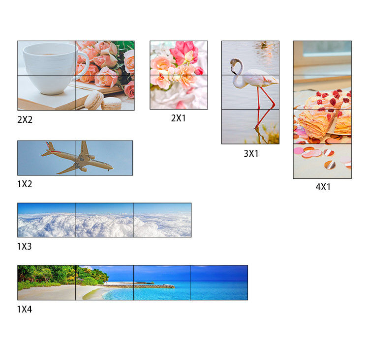 1X4 1X3 1X2 2X1 3X1 4X1 معالج حائط تلفزيون UHD لحد أقصى 3840x2160 60Hz دقة المدخل