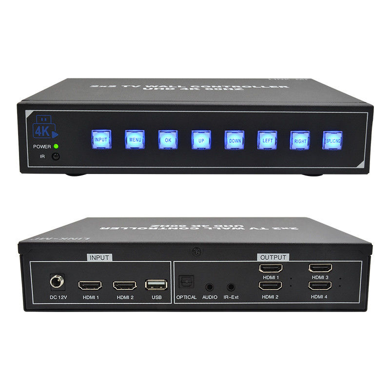4K60 2x2 وحدة تحكم حائط فيديو لـ 4 أجهزة تلفزيون تلتصق دعم 1x2 1x3 1x4 4x1 3x1 2x1 UHD TV Wall Processor