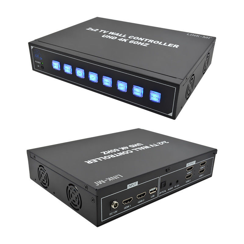 4K60 2x2 وحدة تحكم حائط فيديو لـ 4 أجهزة تلفزيون تلتصق دعم 1x2 1x3 1x4 4x1 3x1 2x1 UHD TV Wall Processor