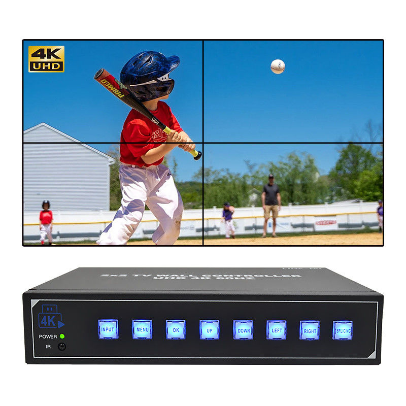 4K60 2x2 وحدة تحكم حائط فيديو لـ 4 أجهزة تلفزيون تلتصق دعم 1x2 1x3 1x4 4x1 3x1 2x1 UHD TV Wall Processor