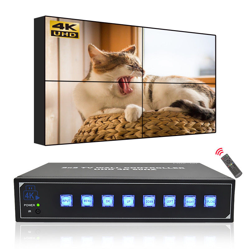 4K 2X2 مراقب جدار فيديو لغرفة التحكم 1X4 عرض جدار فيديو 3.5mm مخرج صوتي