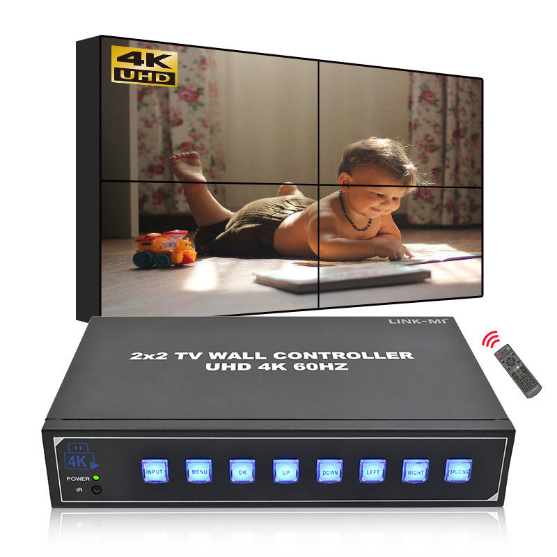 4 أجهزة تلفزيونية معالج جدار فيديو 4K يدعم 180 درجة دوران ماكس 3840 * 2160 دقة الدخول 60 هرتز