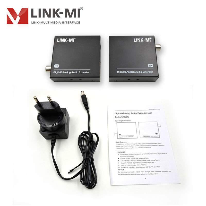 مستخرج صوت HDMI / موسع صوت مع إمدادات الطاقة 5 فولت عرض النطاق الترددي 18 جيجابايت / ثانية و أقصى مسافة 500 متر