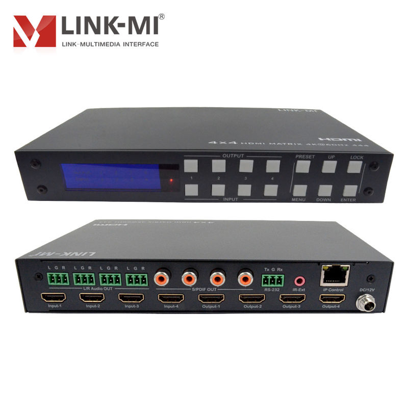 4K 4x4 HDMI Matrix HDMI 2.0b Matrix مع HDCP 2.2 و DCI-P3/Rec.2020 دعم مساحة الألوان
