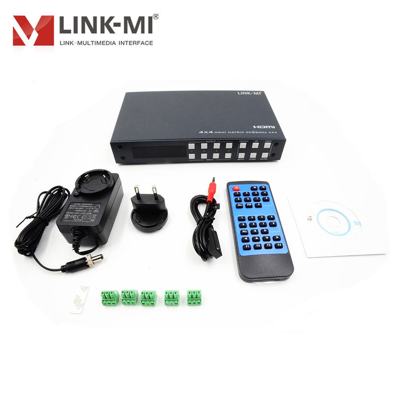 4K 4x4 HDMI Matrix HDMI 2.0b Matrix مع HDCP 2.2 و DCI-P3/Rec.2020 دعم مساحة الألوان